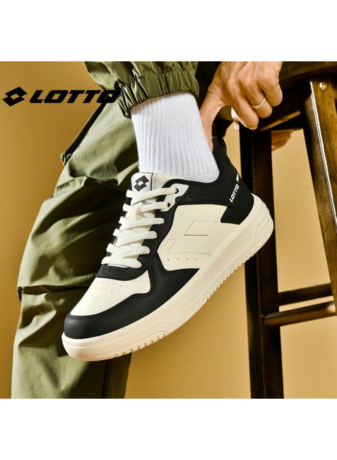 Lotto Men's Autumn Leather Sports Sneakers Casual Student Versatile Shoes Black Size 43 - Image 5