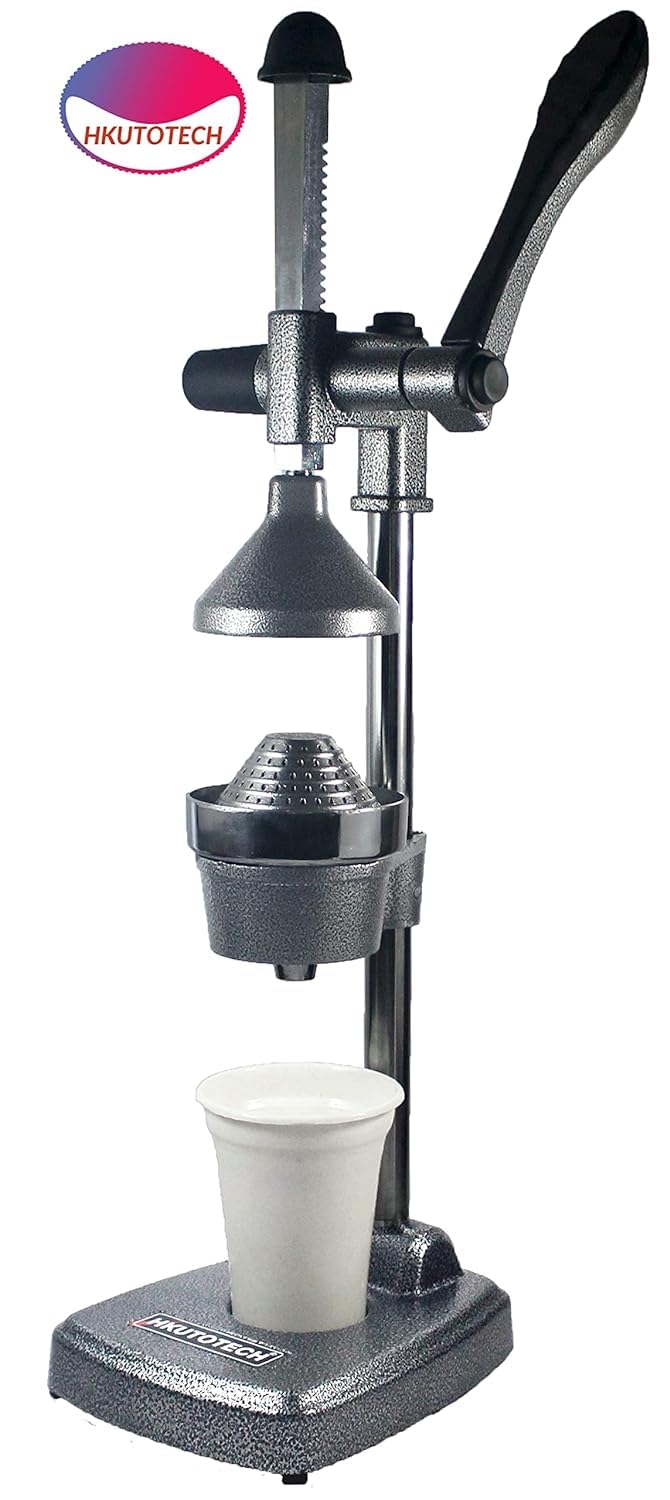 HKUTOTECH Aluminium Hand Press Citrus Fruit Juicer, Manual Cold Press Juicer and Squeezer for Fruits and Vegetables - Big (Made in India) (gray) - Image 4