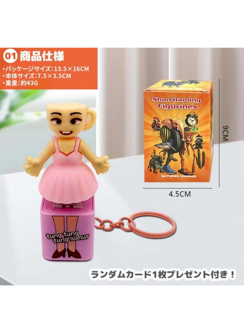 سلسلة مفاتيح راقصة الباليه وكوب الكابتشينو - لمسة ساحرة مع بريق وصوت! راقصة باليه برأس كوب كابتشينو! تُصدر صوتًا لطيفًا عند الضغط عليها. تتميز بإضاءة مبهجة. تصميم عصري، خفيفة الوزن (طولها 6.5 سم فقط). هدية مثالية لأعياد الميلاد، وعيد الميلاد المجيد، ومناسبة لمحبي القهوة. - Image 2