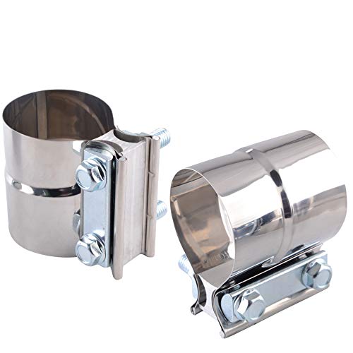 ESPEEDER ZFBB 3.0" Lap Joint Band Clamp Exhaust Clamps Pipe Parts Stainless Steel 2Pcs - Image 1