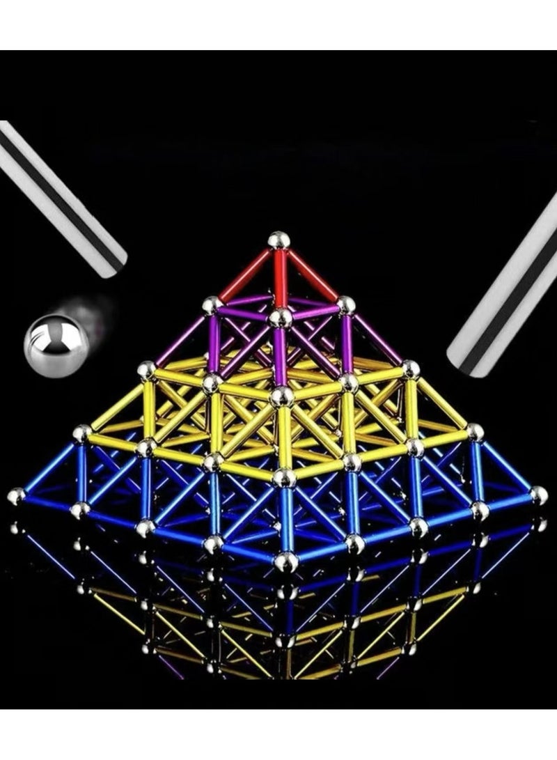 158 قطعة من البلاستيك ديي لعبة مناسبة للأولاد والبنات أكثر من 3 سنوات من العمر لتجميع المغناطيسي 3D هندسية تجميع لعبة ، لعبة مناسبة للأطفال الصغار في التعلم الحسي - Image 1