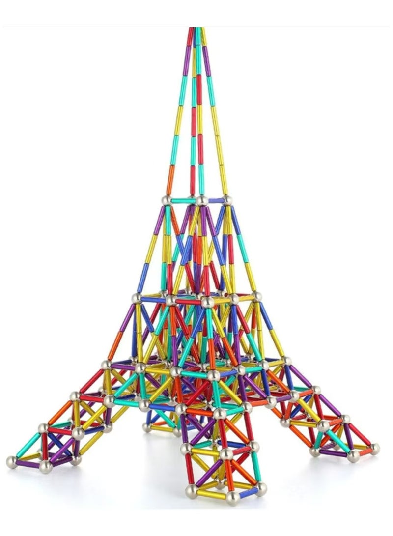158 قطعة من البلاستيك ديي لعبة مناسبة للأولاد والبنات أكثر من 3 سنوات من العمر لتجميع المغناطيسي 3D هندسية تجميع لعبة ، لعبة مناسبة للأطفال الصغار في التعلم الحسي - Image 2