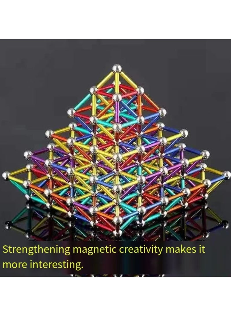 158 قطعة من البلاستيك ديي لعبة مناسبة للأولاد والبنات أكثر من 3 سنوات من العمر لتجميع المغناطيسي 3D هندسية تجميع لعبة ، لعبة مناسبة للأطفال الصغار في التعلم الحسي - Image 3