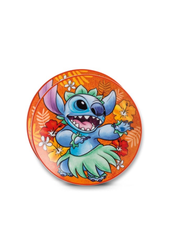 EGAN 2 Dessert Plate Set Stitch19 cm Orange color Material is Porcelain and safe Dishwasher, Microwave - Image 1