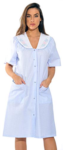 Dreamcrest 8511-Blue-L Short Sleeve Duster/Housecoat/Women Sleepwear - Image 4
