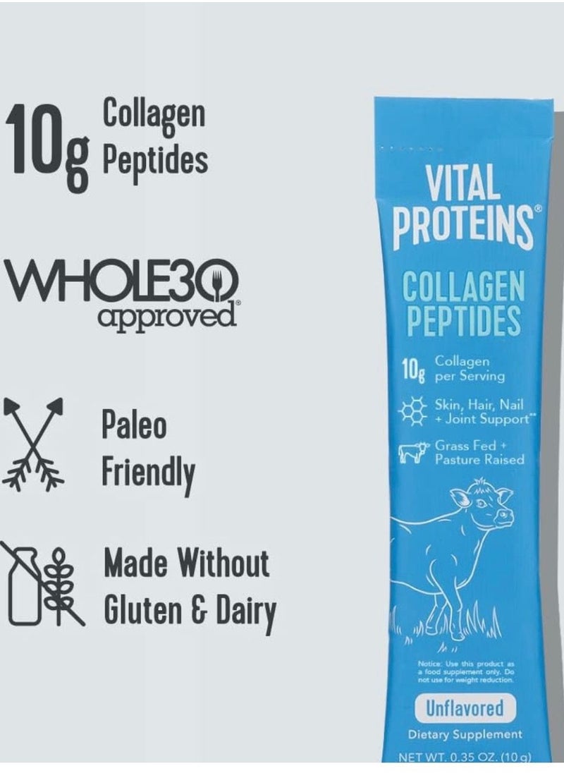 Vital Proteins - Vital Proteins Hydrolyzed Collagen Peptides Powder Supplement Travel Packs (Type I, III,20ct Per Box)- 10g Per Serving - Image 1
