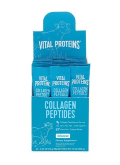Vital Proteins Hydrolyzed Collagen Peptides Powder Supplement Travel Packs (Type I, III,20ct Per Box)- 10g Per Serving