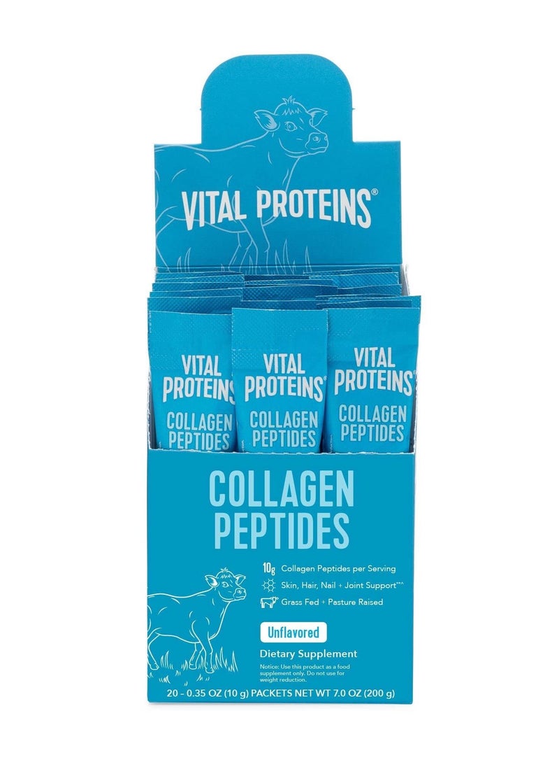 Vital Proteins - Vital Proteins Hydrolyzed Collagen Peptides Powder Supplement Travel Packs (Type I, III,20ct Per Box)- 10g Per Serving - Image 1
