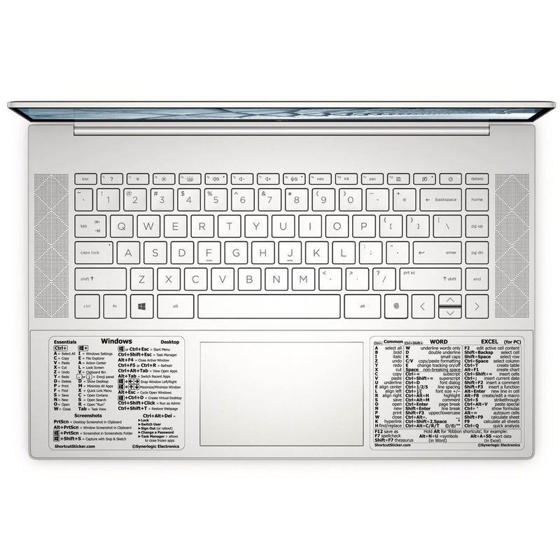 Synerlogic SYNERLOGIC Windows  WordExcel for Windows Quick Reference Guide Keyboard Shortcut Stickers NoResidue Vinyl ClearLargeCombo