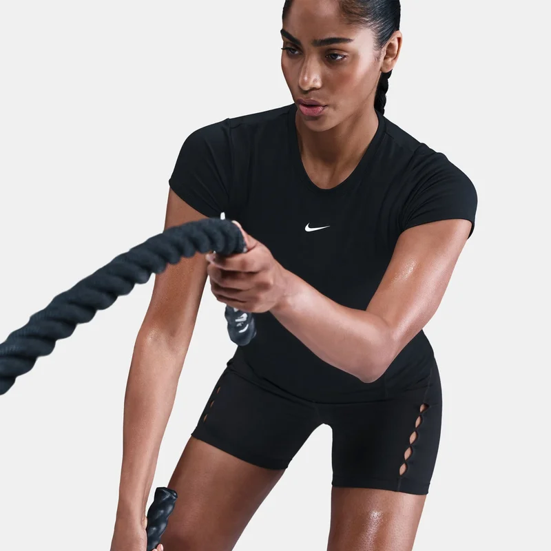 Nike Black Women's One Fitted Dri-FIT Training Top for Women | Best Price UAE