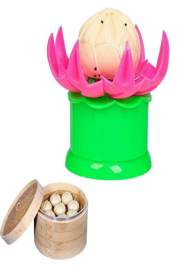 MGGi Large 2.36'' Baozi Maker, Plastic Dumpling Molds, Bun Making Mould DIY Pastry Pie Steamed Stuffed Tool, Bao Moulds, Meat Press -for Chinese, - Green, MG20211105 - Image 1