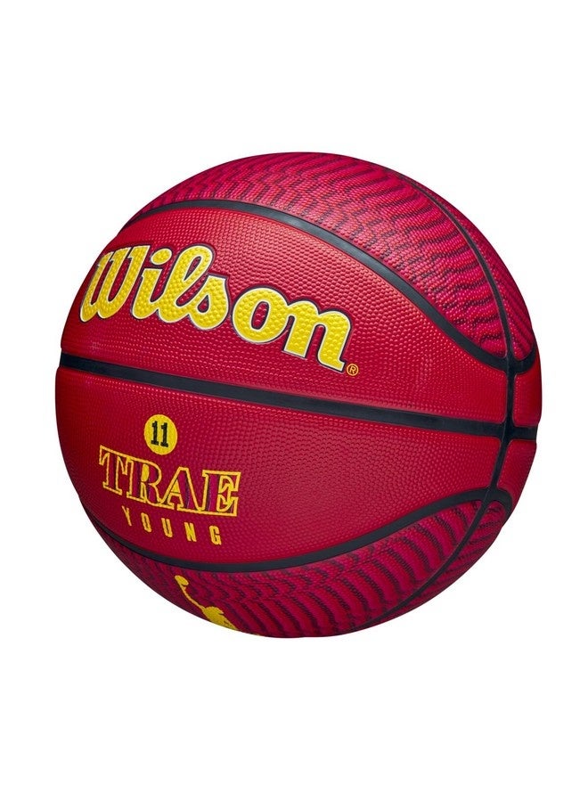 Wilson NBA Player Icon Outdoor Basketball - Trae - Size 7 for +12 years old and Adults - Red - Image 3