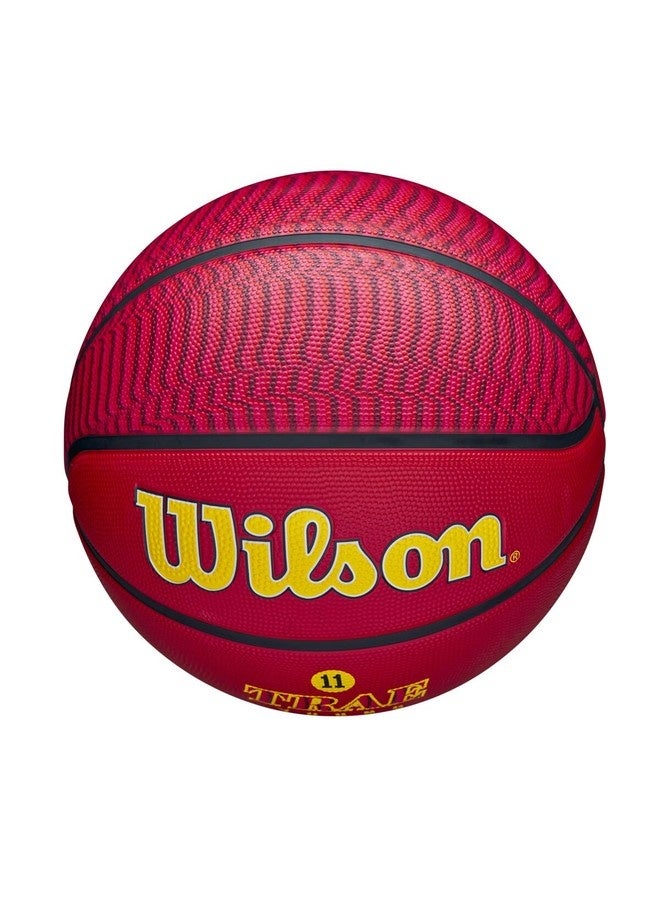 Wilson NBA Player Icon Outdoor Basketball - Trae - Size 7 for +12 years old and Adults - Red - Image 5