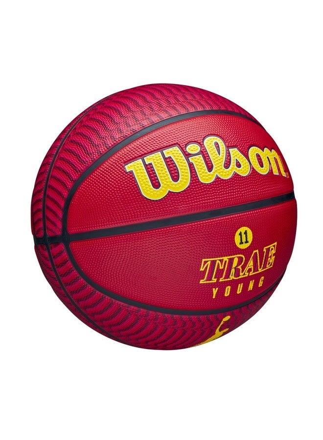 Wilson NBA Player Icon Outdoor Basketball - Trae - Size 7 for +12 years old and Adults - Red - Image 2