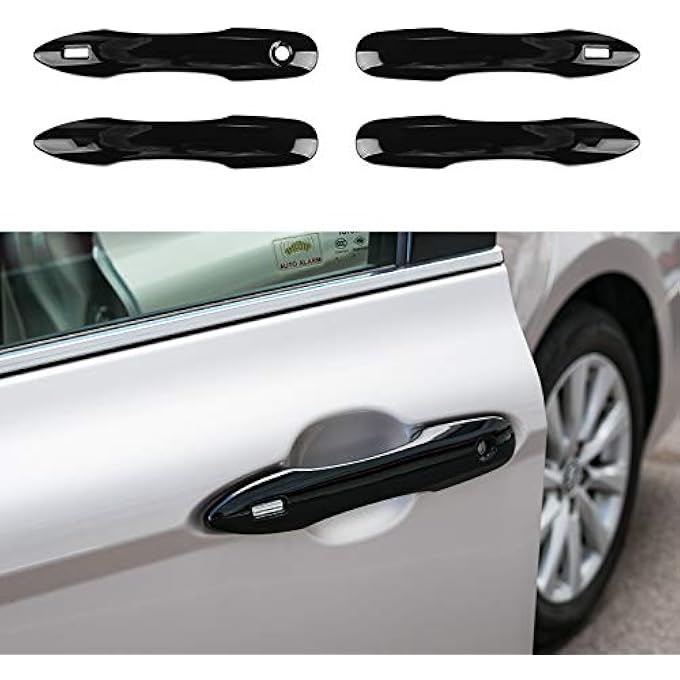 rayihni Compatible With Toyota Camry Corolla Avalon Pruis Accessories Sporty Car Auto Exterior Door Handle Cover Trims With 2 Smart Entry Holes Glossy Black - Image 1