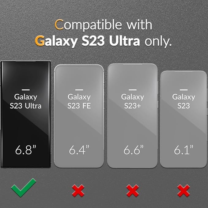 YmhxcY for Galaxy S23 Ultra Case with Camera Cover Slider, 2*Screen Protectors,Build in 360° Rotating Ring Kickstand, Military Grade Protective Case for Galaxy S23 Ultra 6.8"-Black - Image 2