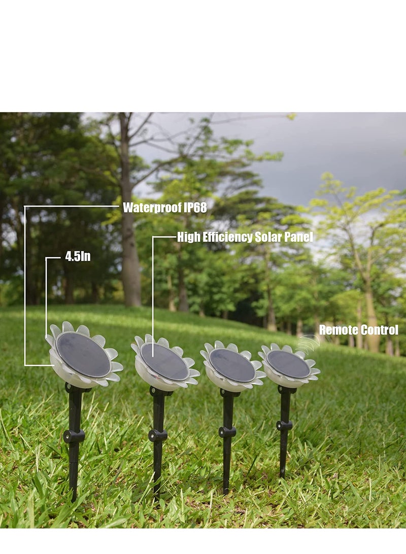SYOSI Floating Pool Lights Solar Outdoor Sunflower Lights 2 Lights  1 Control IP68 Waterproof Floating Lighting Amphibious Waterproof Floating Pond LED Night Lamps for Garden Pool Pond Backyard Decor  - Image 2