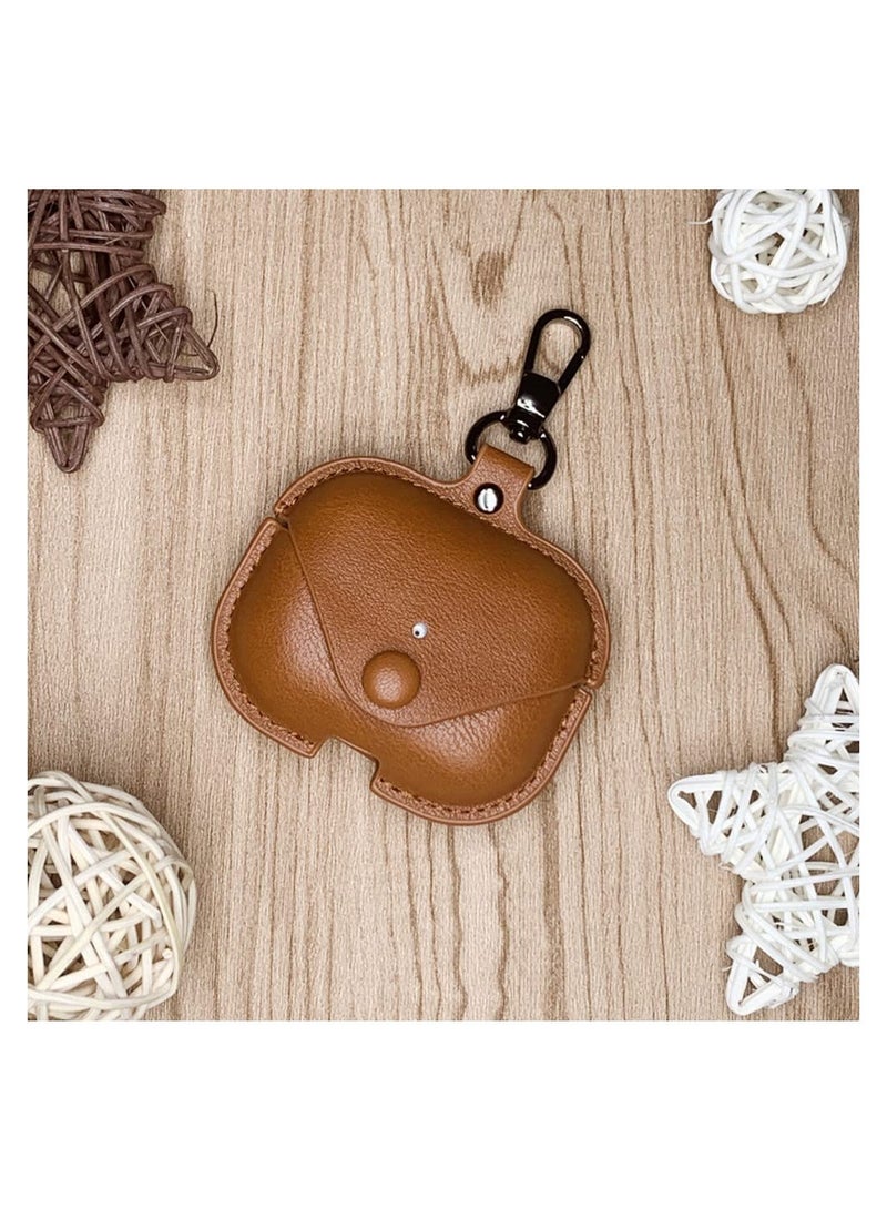 حافظة جلدية أصلية متوافقة مع حافظة AirPods Pro، غطاء واقي لسماعات Apple AirPods Pro، غطاء جلد ناعم مع خطاف سلسلة المفاتيح - Image 2