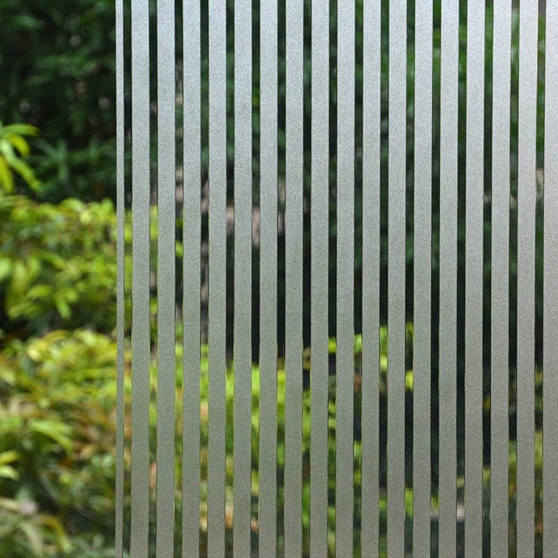 VSUDO 2 Rolls 354 by 787 Privacy Window Film Frosted Stripe Pattern Window Tint Static Cling Window Glass Sticker for Home 3875 Sq Ft Total