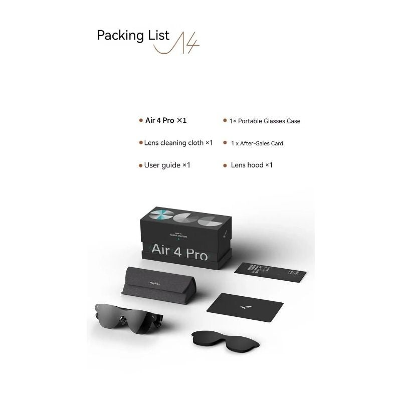 RayNeo Air 4 Pro AR Smart Glasses 4K HD Video XR Hdr10 135-inch Virtual Screen Bluetooth Head-Mounted Display - Image 2