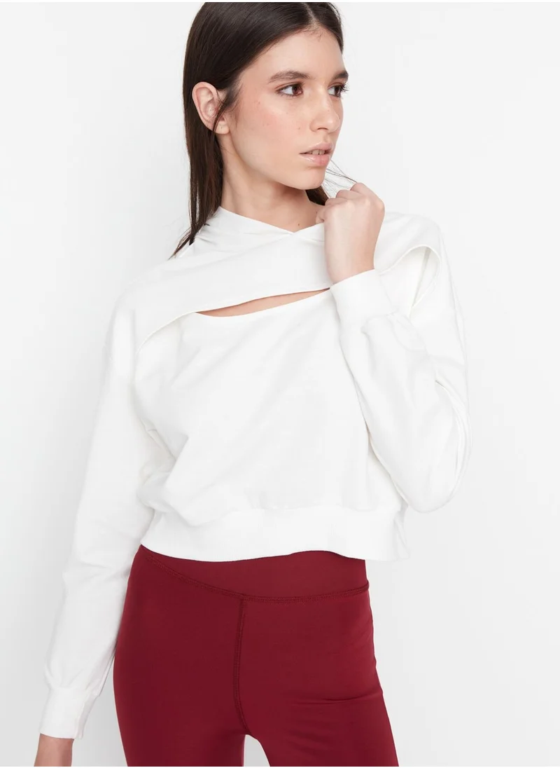 trendyol Cut Out Detail Hoodie