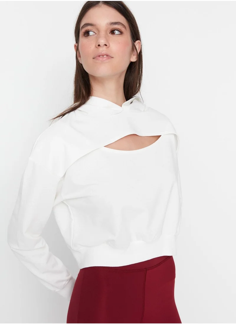 trendyol Cut Out Detail Hoodie