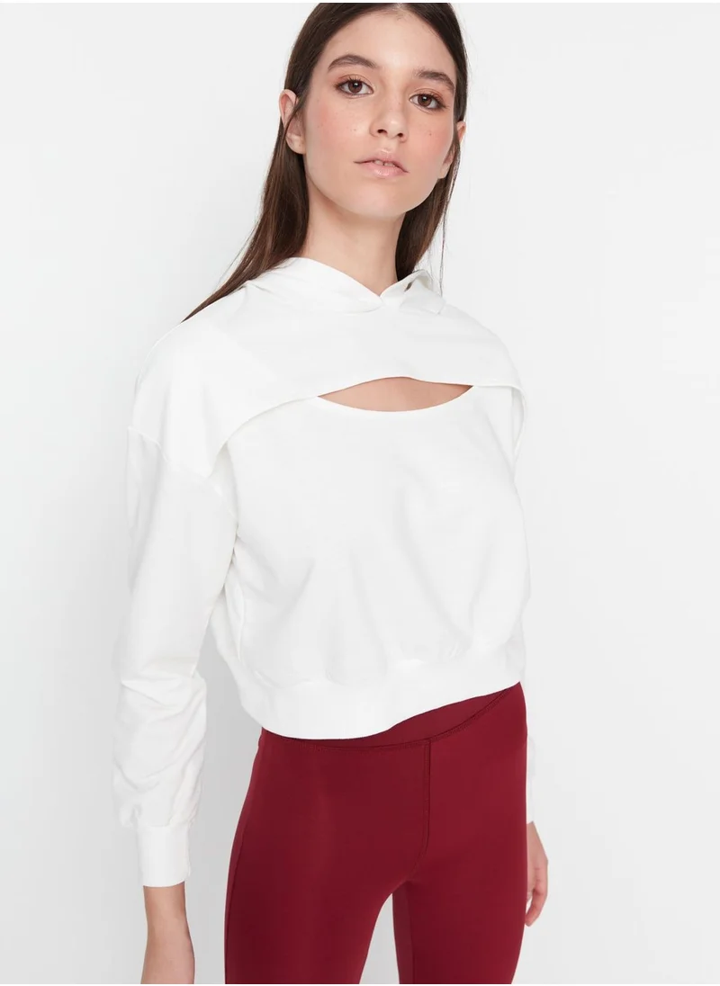 trendyol Cut Out Detail Hoodie