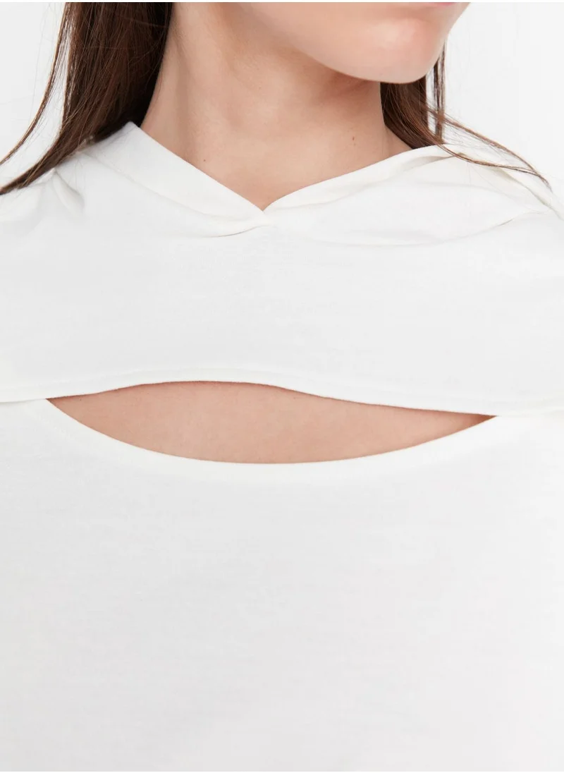 trendyol Cut Out Detail Hoodie