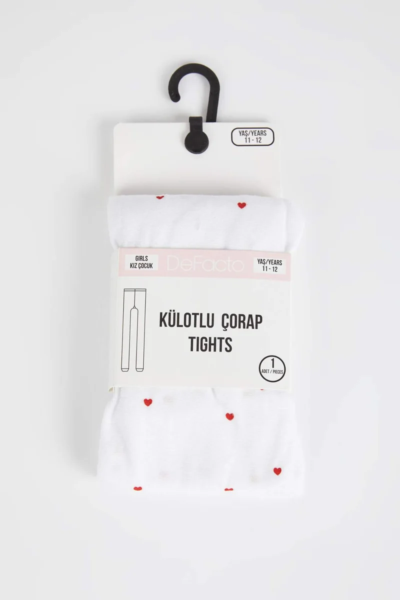 DeFacto Girl Heart Patterned Banana Pantyhose