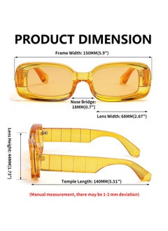 FEISEDY Trendy Rectangle Sunglasses Retro 90S Candy Color Chunky Frame Square Sun Shades Women Men B2307  - Image 4
