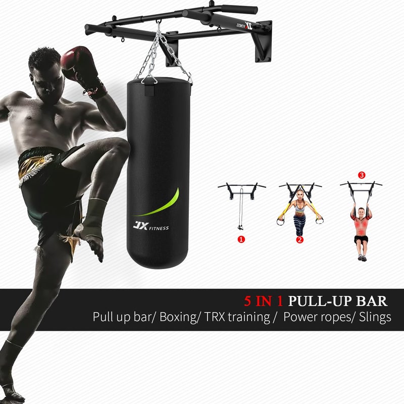 JX FITNESS Wall mounted pull up bars, fitness bar, gym at home, pull up bar, do exercises and boxing training training - Image 2