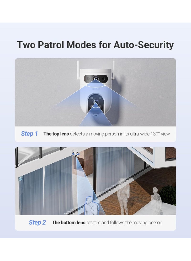 EZVIZ H9c 3MP Dual 2K & 2K Dual-Lens Pan & Tilt Wi-Fi Camera - Image 2