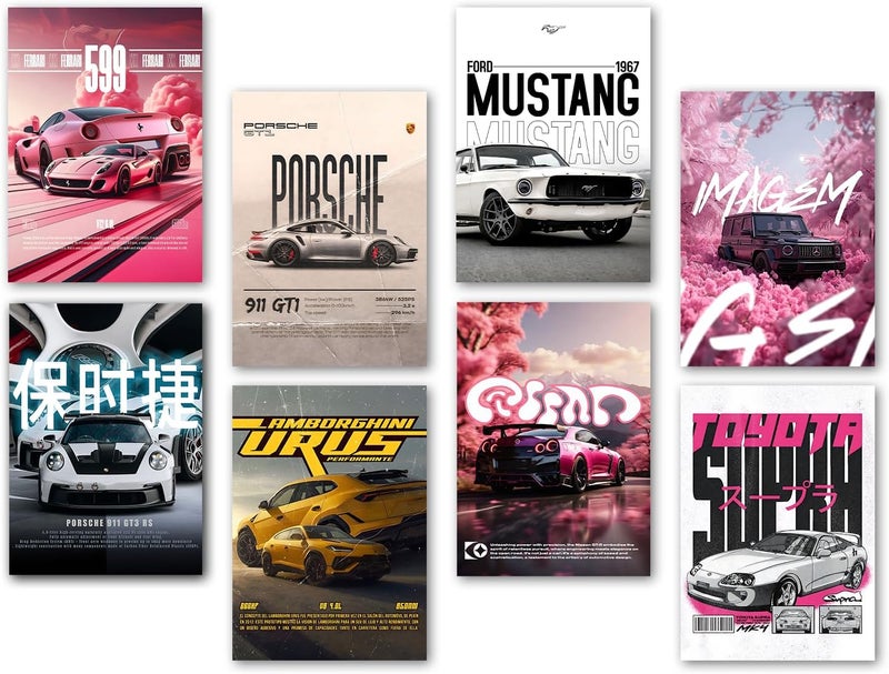 Wallgasm مجموعة من 8 ملصقات سيارات - Image 1