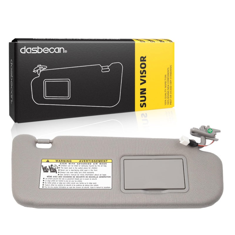 Dasbecan Grey Right Passenger Side Sun Visor Compatible with Hyundai Sonata 2005 2006 2007 2008 Replaces 852013K010QD 852020A750QSQQH - Image 2