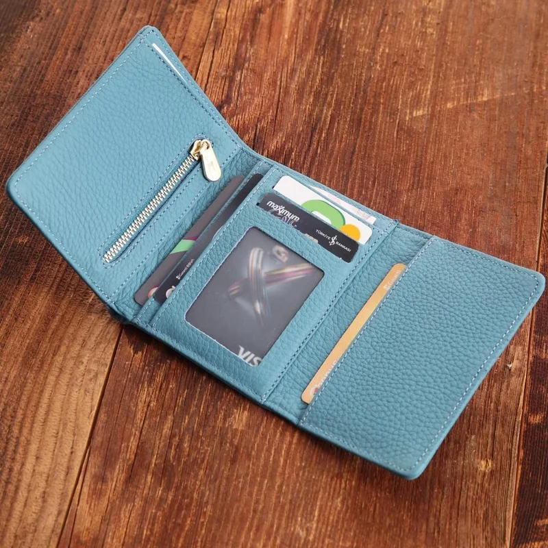سيبتولفز Genuine Leather Women's Card Holder and Wallet with Gold Detail