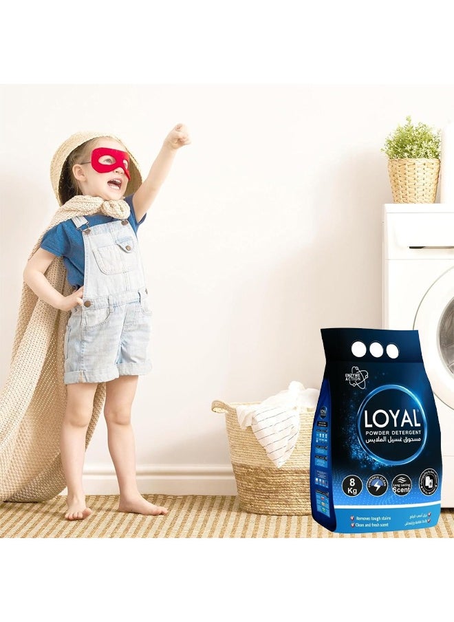 loyal Laundry Detergent Washing Powder 8kg – Deep Stain Removal, Softness, Bright Whites & Long-Lasting Fresh Scent  - Image 3