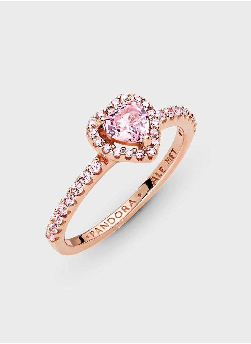 PANDORA Sparkling Elevated Heart Ring - Image 4