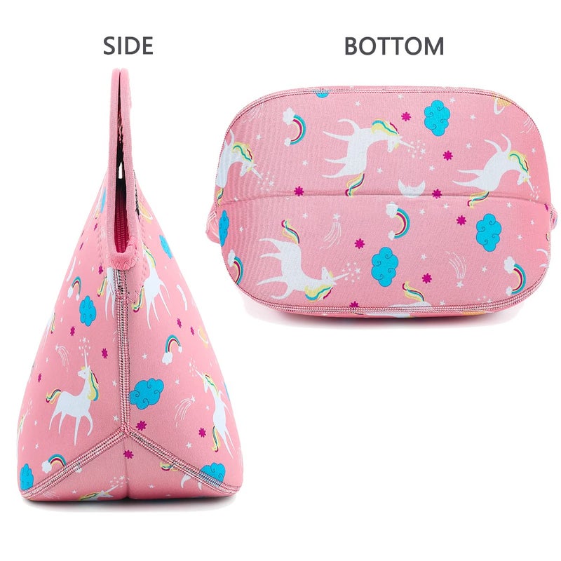 FlowFly Neoprene Lunch Tote Insulated Thermal Reusable Lunch Bag Box for Boys Men with Zipper,Unicorn - Image 5