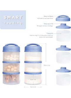 Termichy Termichy Stackable Formula Dispenser Portable Milk Powder Container, 2 Pack, Blue  - Image 2