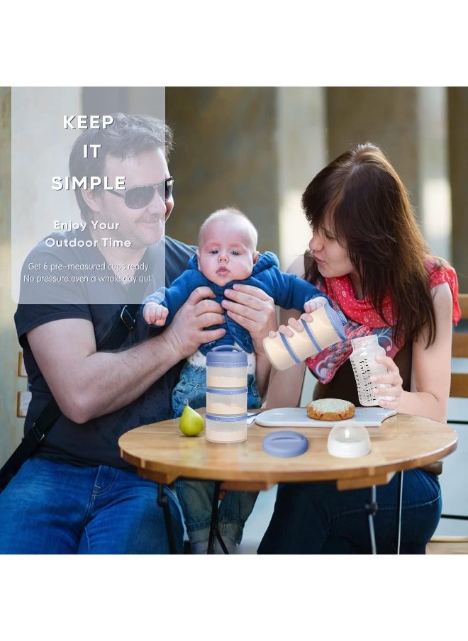 Termichy - Termichy Stackable Formula Dispenser Portable Milk Powder Container, 2 Pack, Blue - Image 1