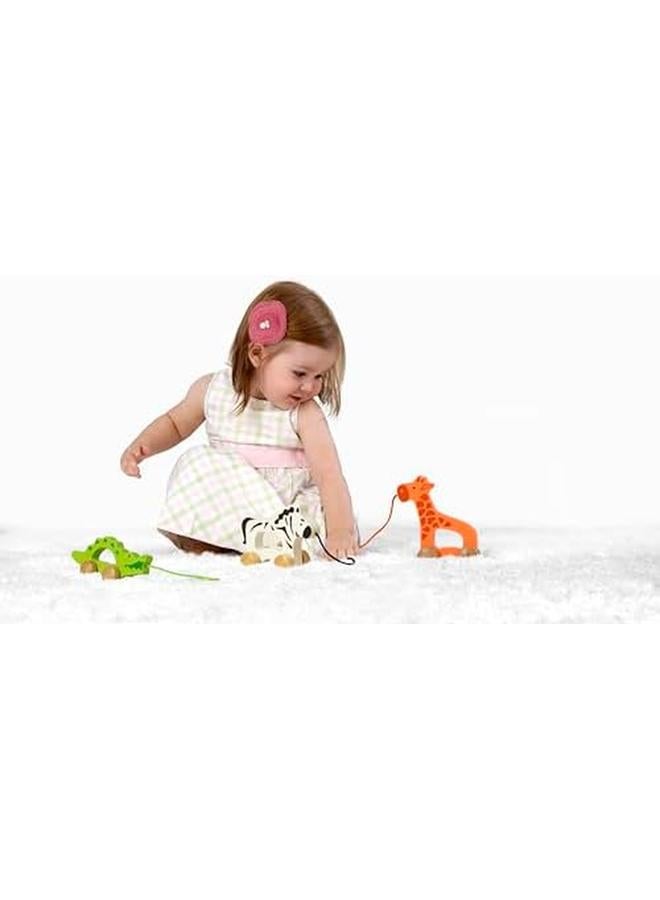 Hape Giraffe Wooden Push And Pull Toddler Toy Orange L 5.3 W 2.4 H 5.9 Inch E0906 - Image 3