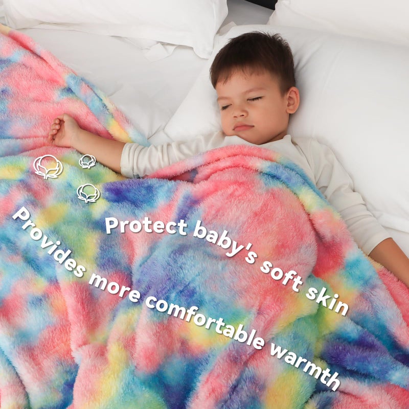 MUGD Soft Rainbow Blankets Fleece Soft Fuzzy Throws Kids Warm Easter Blanket for Bed Couch, Kids Colorful Gifts Easter Throw Basket Stuffers - Image 4