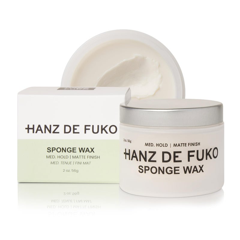 Hanz de Fuko Sponge Wax â€“ Premium Menâ€™s Hair Styling Wax for a Medium Hold, Semi-Matte Finish â€“ Ideal Texture Product for All Hair Types, Especially Thick Hair â€“ 2 oz, Travel Size - Image 1