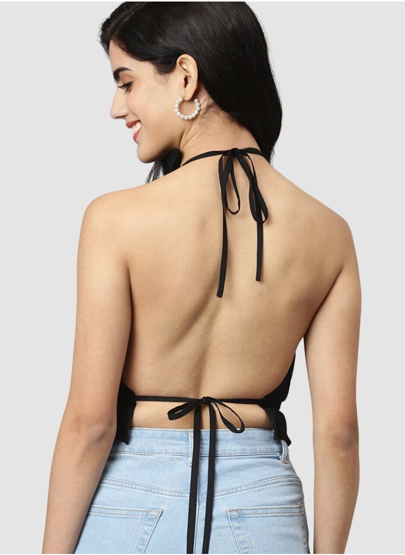 STYCHED - Pretty Frilled Halter Neck Top - Image 1