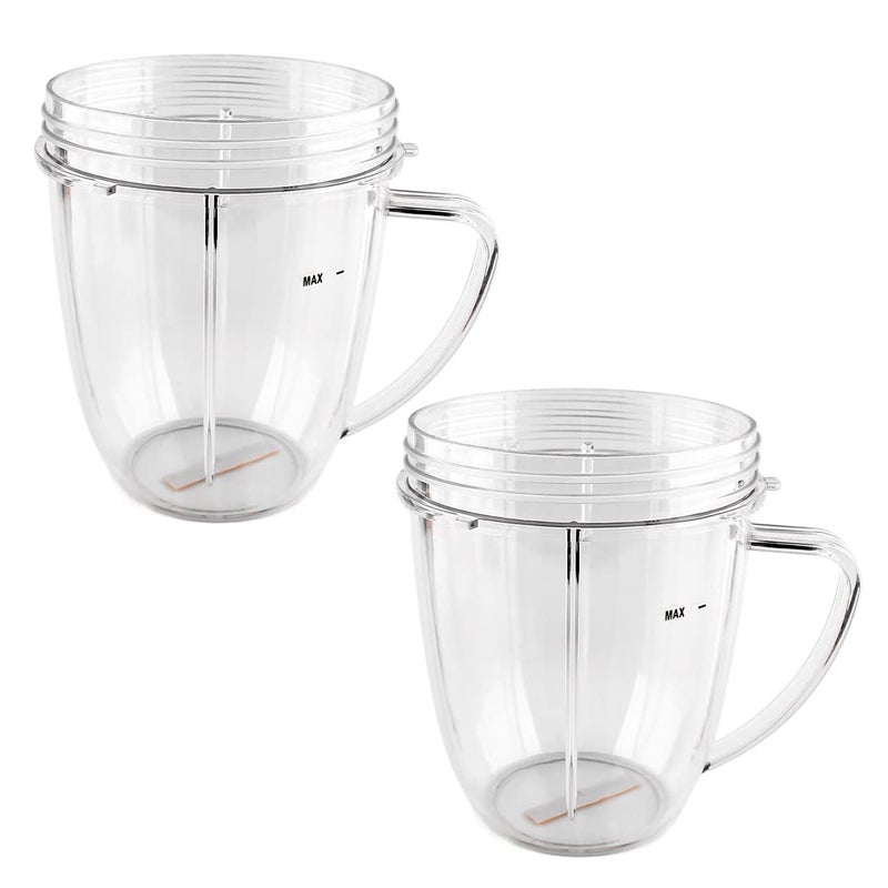 Anbige 18oz Cups With Handle Replacement PartsCompatible with Nutribullet 600W and 900W 2 18oz Cups with Handle