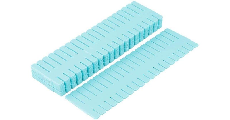 APRAS Plastic Adjustable Storage Organizer Drawer Divider for Home Kitchen for Makeup Tools Kitchen Cutlery Office Desk Clinic Bedroom 40 PCS Blue Colour - Image 3