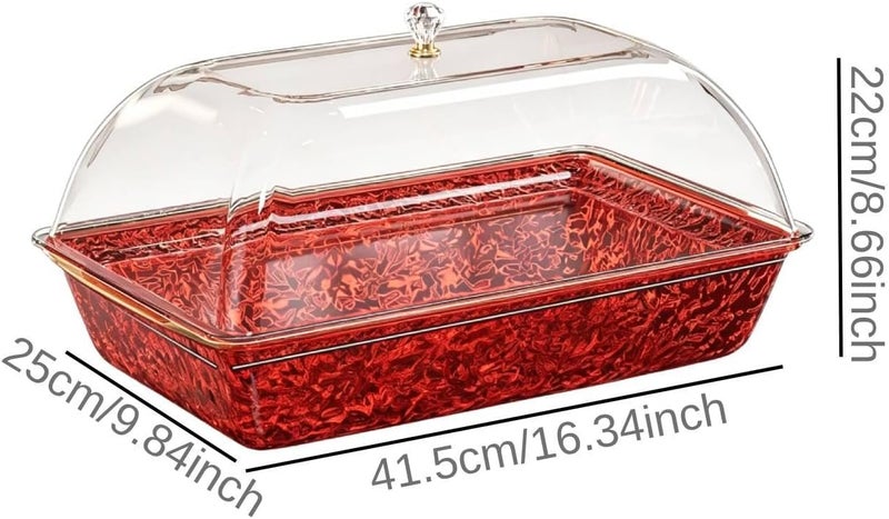 Chilled Serving Tray Ice Chilled Keeps Food Cool Visible Serving Board Cold Dish for Seafood, Red - Image 3