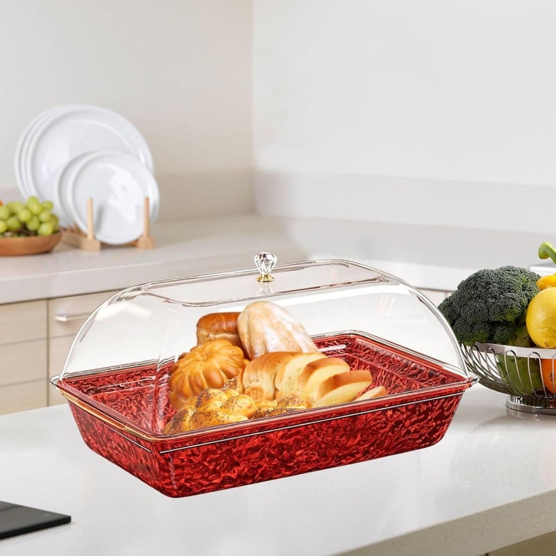 Chilled Serving Tray Ice Chilled Keeps Food Cool Visible Serving Board Cold Dish for Seafood, Red - Image 2