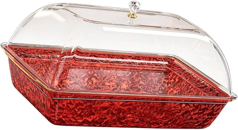 Chilled Serving Tray Ice Chilled Keeps Food Cool Visible Serving Board Cold Dish for Seafood, Red - Image 1