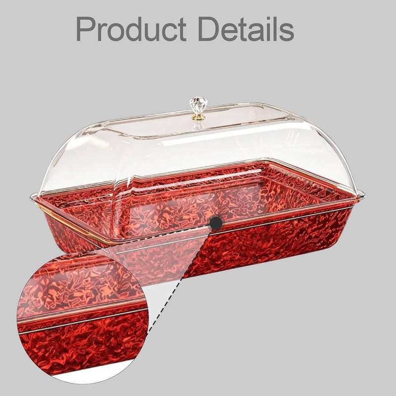 Chilled Serving Tray Ice Chilled Keeps Food Cool Visible Serving Board Cold Dish for Seafood, Red - Image 4